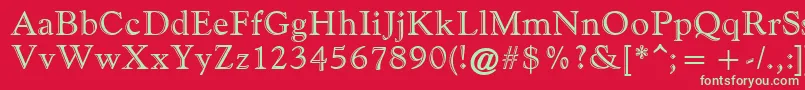 フォントGoudyHandtooledAtt – 赤い背景に緑の文字