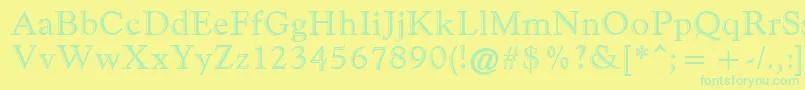 GoudyHandtooledAtt Font – Green Fonts on Yellow Background