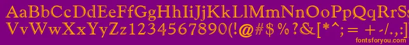 GoudyHandtooledAtt Font – Orange Fonts on Purple Background