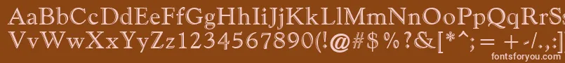 GoudyHandtooledAtt Font – Pink Fonts on Brown Background