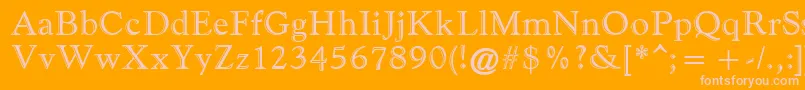 GoudyHandtooledAtt Font – Pink Fonts on Orange Background