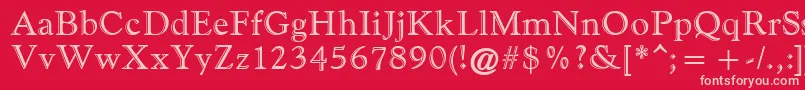 GoudyHandtooledAtt-Schriftart – Rosa Schriften auf rotem Hintergrund