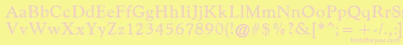 GoudyHandtooledAtt Font – Pink Fonts on Yellow Background