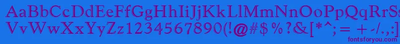 GoudyHandtooledAtt Font – Purple Fonts on Blue Background