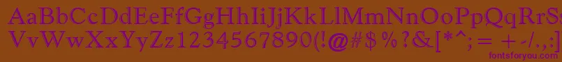 GoudyHandtooledAtt Font – Purple Fonts on Brown Background