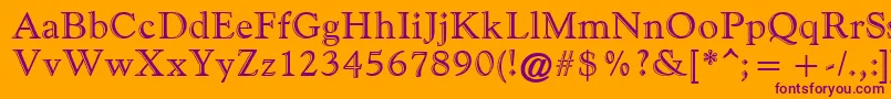 GoudyHandtooledAtt Font – Purple Fonts on Orange Background