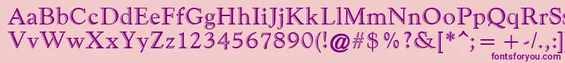 GoudyHandtooledAtt Font – Purple Fonts on Pink Background