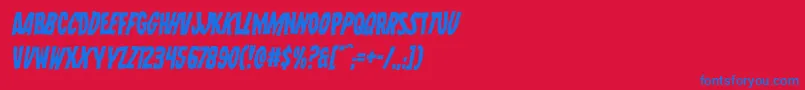 Wolfbrothersleanital Font – Blue Fonts on Red Background