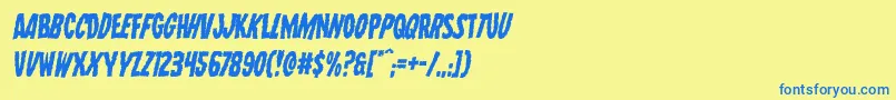 Wolfbrothersleanital Font – Blue Fonts on Yellow Background