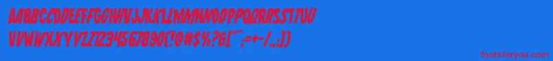 フォントWolfbrothersleanital – 赤い文字の青い背景