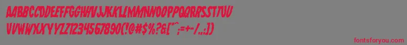 Шрифт Wolfbrothersleanital – красные шрифты на сером фоне