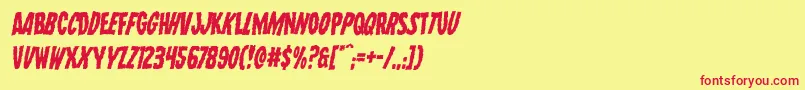Wolfbrothersleanital Font – Red Fonts on Yellow Background
