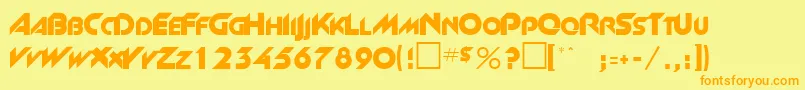 Slant Font – Orange Fonts on Yellow Background