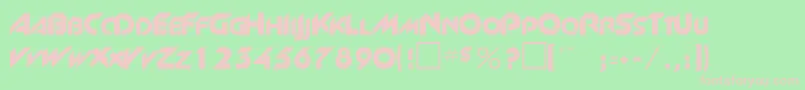 フォントSlant – 緑の背景にピンクのフォント