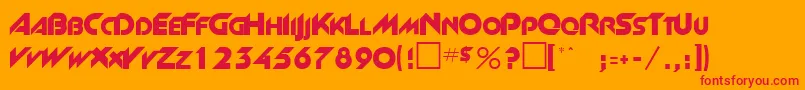 Slant Font – Red Fonts on Orange Background