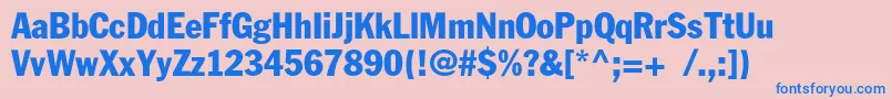Czcionka Fagotcondensedc – niebieskie czcionki na różowym tle