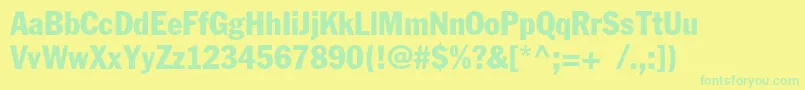 Fagotcondensedc Font – Green Fonts on Yellow Background