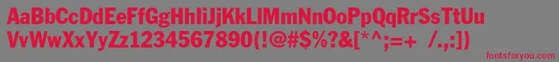 Fagotcondensedc Font – Red Fonts on Gray Background