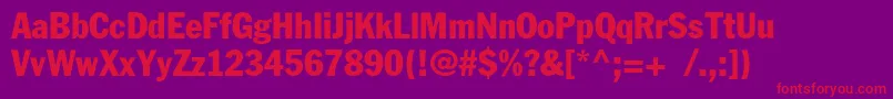 Fagotcondensedc Font – Red Fonts on Purple Background
