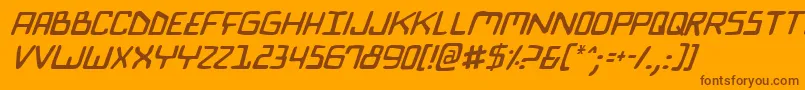 Biocomv2i Font – Brown Fonts on Orange Background