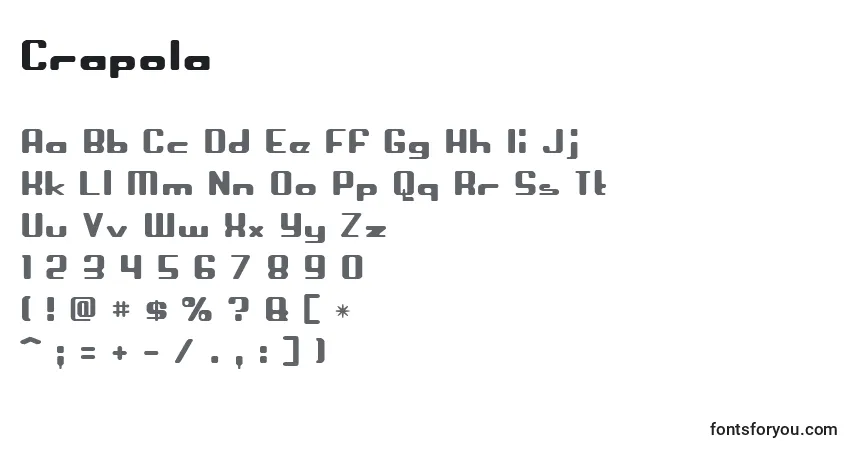 Schriftart Crapola – Alphabet, Zahlen, spezielle Symbole