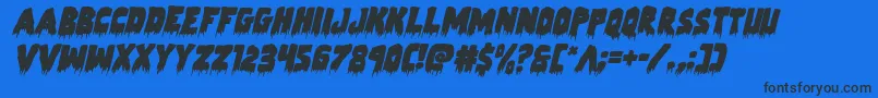 Zombiecontrolital Font – Black Fonts on Blue Background