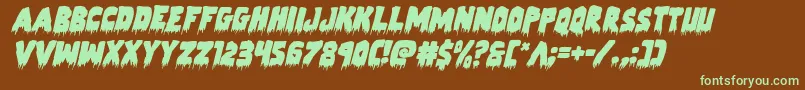 Zombiecontrolital Font – Green Fonts on Brown Background