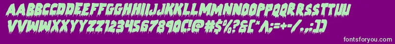 Zombiecontrolital Font – Green Fonts on Purple Background