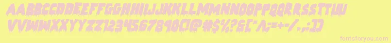 Zombiecontrolital Font – Pink Fonts on Yellow Background