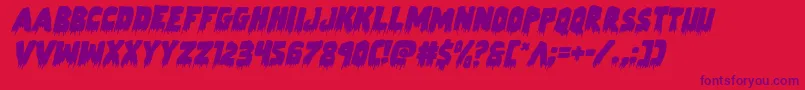Zombiecontrolital-Schriftart – Violette Schriften auf rotem Hintergrund