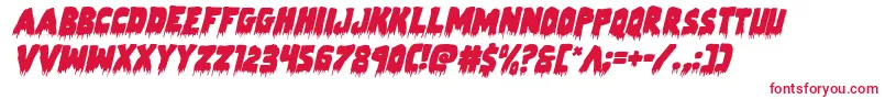 Zombiecontrolital Font – Red Fonts on White Background