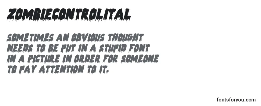 Review of the Zombiecontrolital Font
