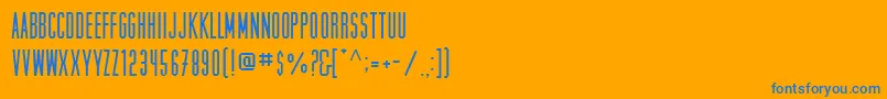 フォントMuncieregular – オレンジの背景に青い文字