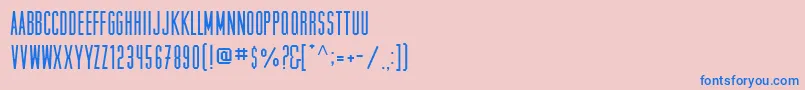 フォントMuncieregular – ピンクの背景に青い文字