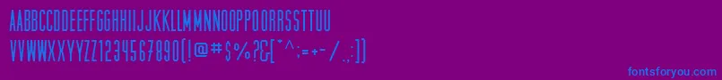 フォントMuncieregular – 紫色の背景に青い文字