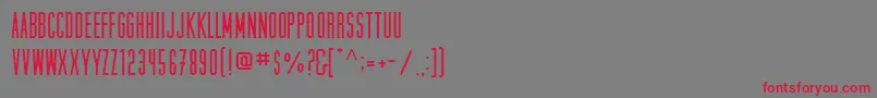 フォントMuncieregular – 赤い文字の灰色の背景