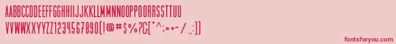 フォントMuncieregular – ピンクの背景に赤い文字