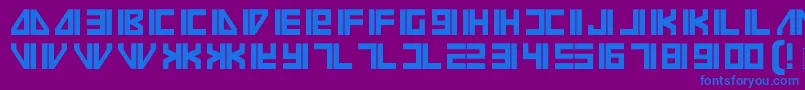 フォントVilmos – 紫色の背景に青い文字