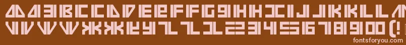 Vilmos-fontti – vaaleanpunaiset fontit ruskealla taustalla