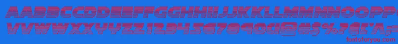 Czcionka Soloistchrome – czerwone czcionki na niebieskim tle