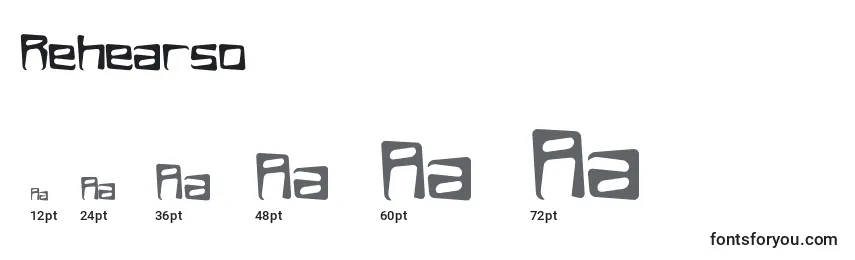 Größen der Schriftart Rehearso