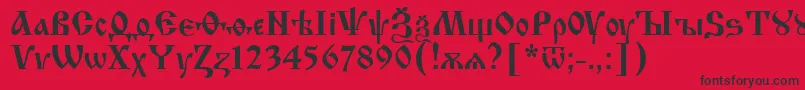 Izhitsa.Kz Font – Black Fonts on Red Background