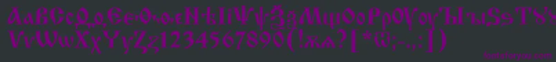 Weitere Informationen zur Izhitsa.Kz-Schriftart Izhitsa.Kz-Schriftart – Violette Schriften auf schwarzem Hintergrund