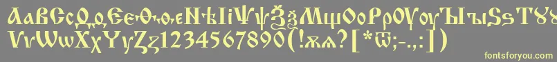 Шрифт Izhitsa.Kz – жёлтые шрифты на сером фоне