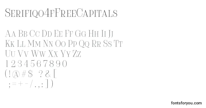 Schriftart Serifiqo4fFreeCapitals (79825) – Alphabet, Zahlen, spezielle Symbole