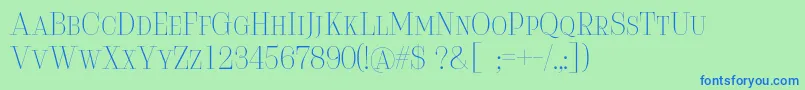 Serifiqo4fFreeCapitals Font – Blue Fonts on Green Background
