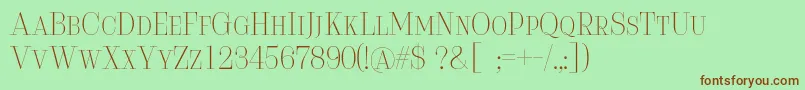 Serifiqo4fFreeCapitals Font – Brown Fonts on Green Background