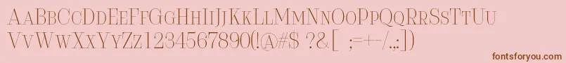 Fonte Serifiqo4fFreeCapitals – fontes marrons em um fundo rosa