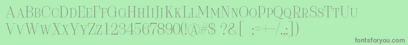 Serifiqo4fFreeCapitals Font – Gray Fonts on Green Background