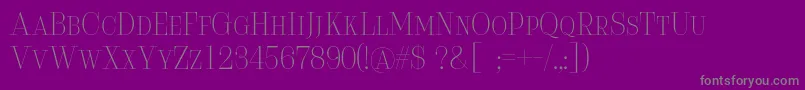 Serifiqo4fFreeCapitals Font – Gray Fonts on Purple Background